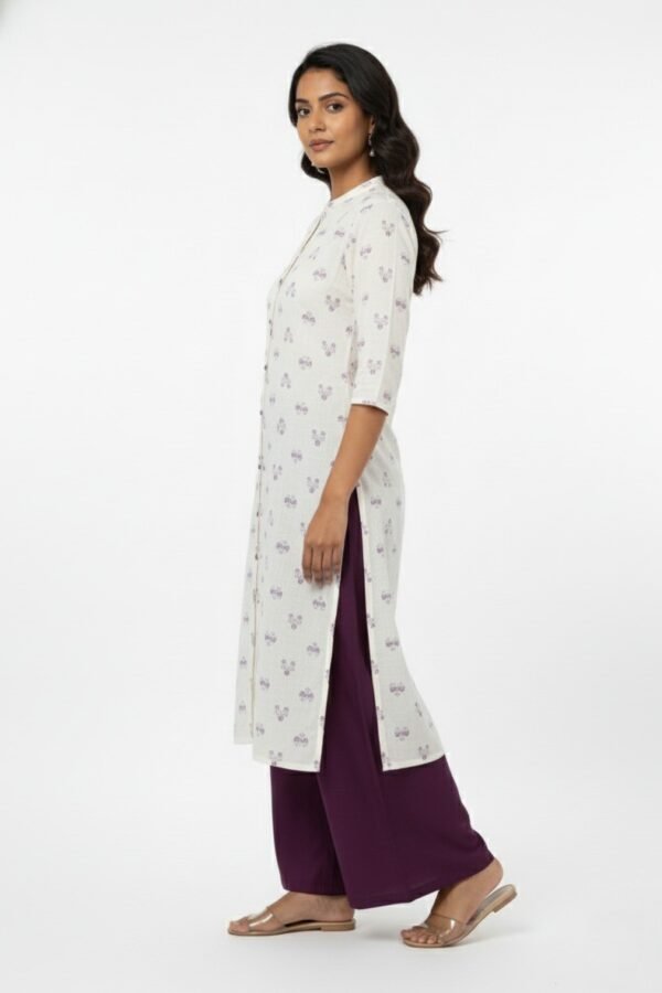 The Lavender Blossom Rayon Kurti Co-ord Set